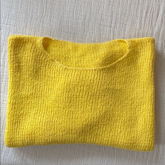 Yellow crew neck loose fit knit sweater - Picture 8 of 8